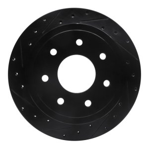 Ford F-150 Brake Rotor (1) - Rear Left - R1 Concepts - Drilled & Slotted - Black - `04-`11